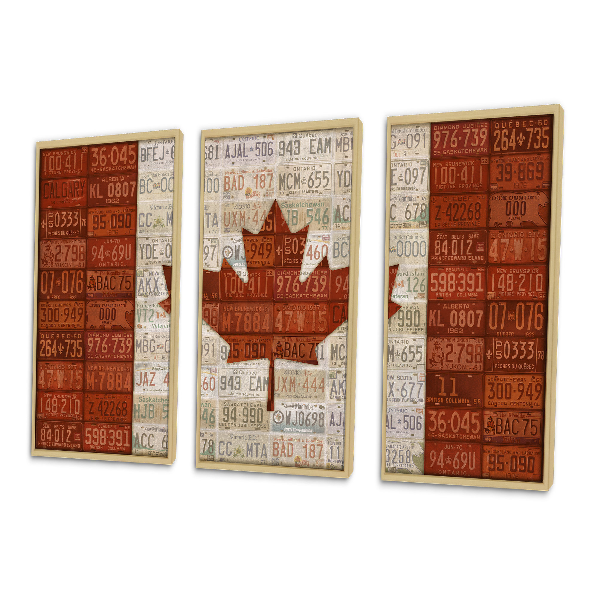 Design Art Canada License Plate Flag Traditional_Canadian Framed